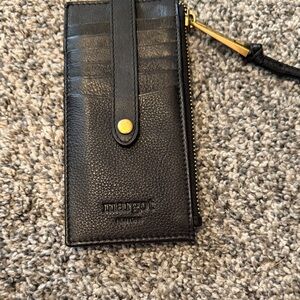 Margot Black Card Holder with Gold Accent